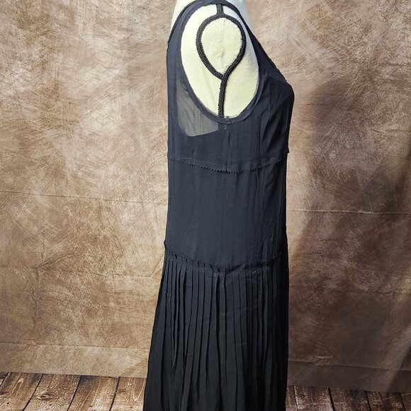 DKNY Black Silk Drop Waist Dress – Size 10 - Picture 7 of 10